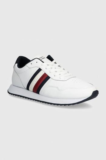 Kožené sneakers boty Tommy Hilfiger RUNNER EVO LTH MIX ESS bílá barva, FM0FM05121