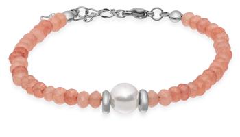 Troli Něžný růžový korálkový náramek s perlou VESB0712S-A