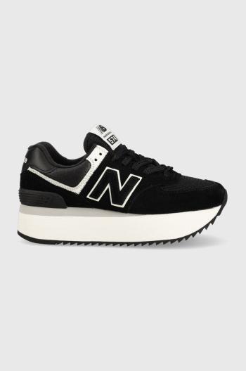 Sneakers boty New Balance WL574ZAB černá barva