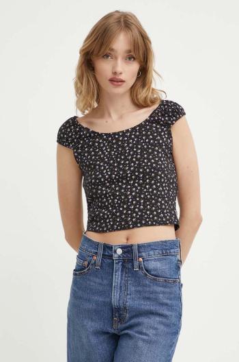 Bavlněný top Levi's černá barva, A8784