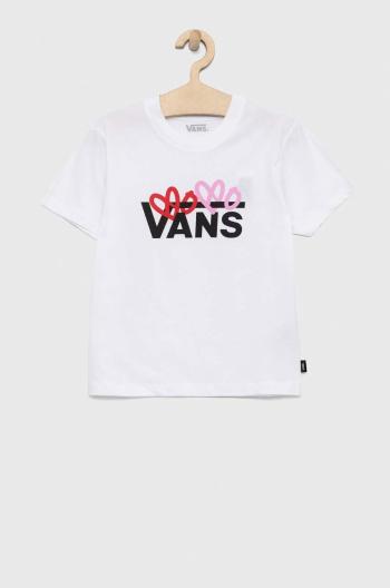 Dětské bavlněné tričko Vans VALENTINES LOGO BOXY White bílá barva