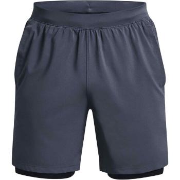 Under Armour LAUNCH 7'' 2-IN-1 SHORT Pánské běžecké šortky, tmavě šedá, velikost