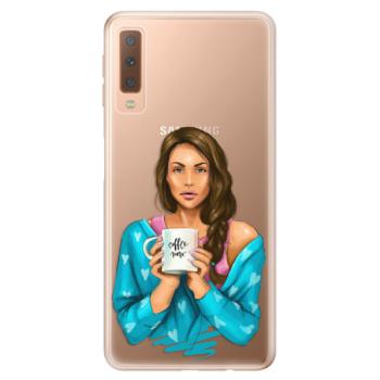 Odolné silikonové pouzdro iSaprio - Coffe Now - Brunette - Samsung Galaxy A7 (2018)