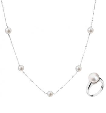 Evolution Group Zvýhodněná perlová souprava šperků Pavona 22015.1, 25001.1 (náhrdelník, prsten obvod 56 mm)
