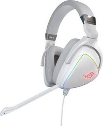 Asus ROG Delta herní headset na kabel přes uši, s USB, USB-C, bílá