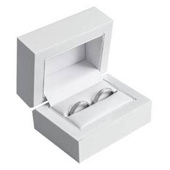 Šperky4U Bílá dřevěná dárková krabička na snubní prsteny - KR0140-WH