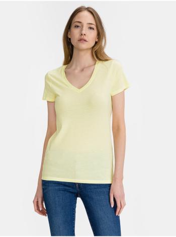 Žluté dámské tričko GAP Logo favorite v-neck t-shirt