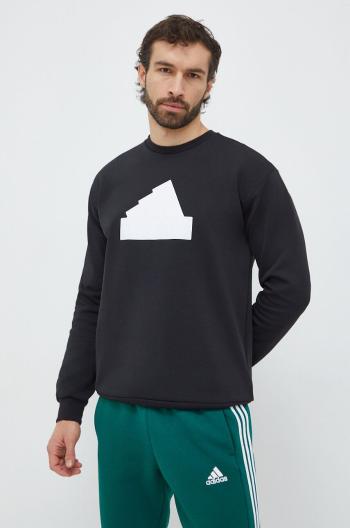 Mikina adidas pánská, černá barva, s potiskem, IN3319