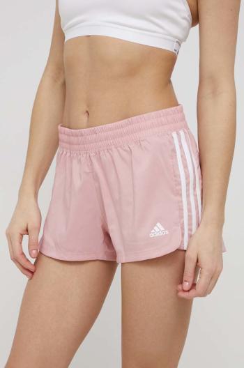 Tréninkové šortky adidas Performance HD9585 dámské, růžová barva, s aplikací, medium waist