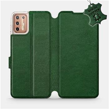 Kožené flip pouzdro na mobil Motorola Moto G9 Plus - Zelené -  Green Leather (5903516401529)