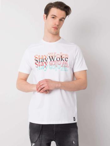 BÍLÉ PÁNSKÉ TRIČKO S NÁPISY TSKK-Y21-0000152-WHITE Velikost: 2XL