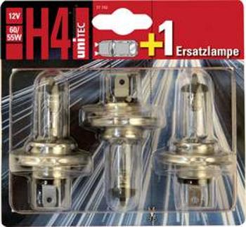 Halogenová autožárovka Unitec H4 Halogen 12V 60/55W 2+1 Aktion 77743, H4, 60/55 W, 3 ks