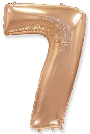 Balón foliový číslice růžovozlatá - Rose Gold 115 cm - 7 - Flexmetal