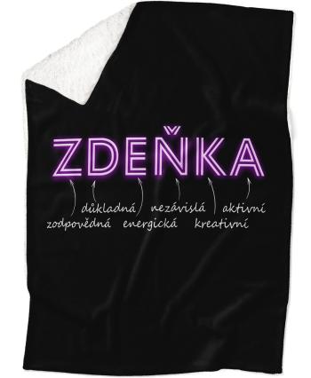 Deka Ženská jména – NEON (Jméno: Zdeňka, Podšití beránkem: ANO)