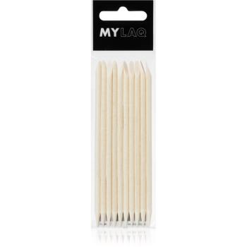 MYLAQ Wooden Sticks dřevěný zatlačovač nehtové kůžičky 10 ks