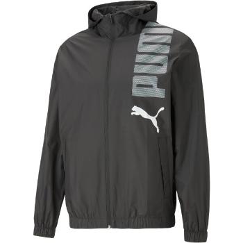 Puma HOODED GRAPHIC WINDBREAKER JACKET Pánská bunda, černá, velikost