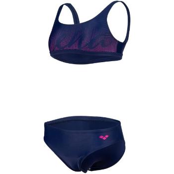 Arena GRAPHIC SWIMSUIT BIKINI TOP Dívčí dvoudílné plavky, tmavě modrá, velikost