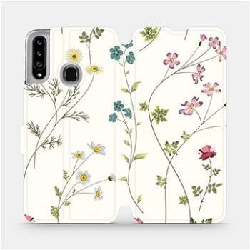 Flipové pouzdro na mobil Samsung Galaxy A20S - MD03S Tenké rostlinky s květy (5903516397907)