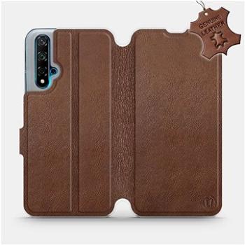 Flip pouzdro na mobil Huawei Nova 5T - Hnědé - kožené -  Brown Leather (5903516056804)