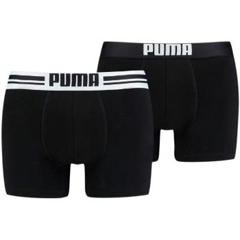 Puma PLACED LOGO BOXER 2P Pánské boxerky, černá, velikost S