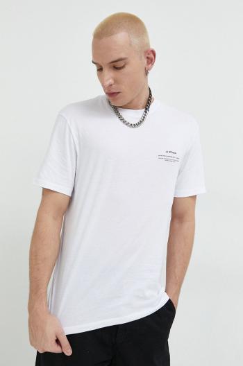 Bavlněné tričko Jack & Jones JJEFELIX bílá barva, s potiskem, 12224600