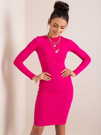Dámské růžové šaty RV-SK-5131.18P-fuchsia Velikost: XL