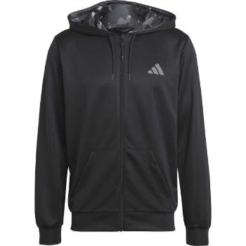 adidas TRAIN ESSENTIALS FULL-ZIP HOODIE Pánská mikina, černá, velikost