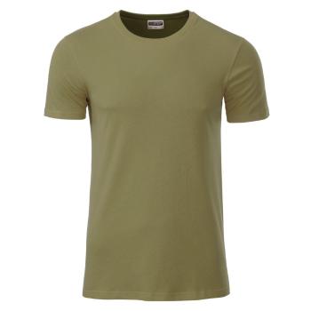 James & Nicholson Klasické pánské tričko z biobavlny 8008 - Khaki | L