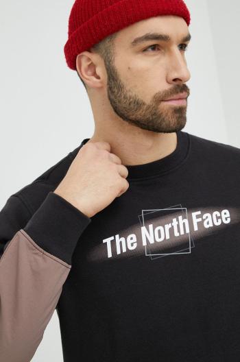 Mikina The North Face pánská, černá barva, s potiskem