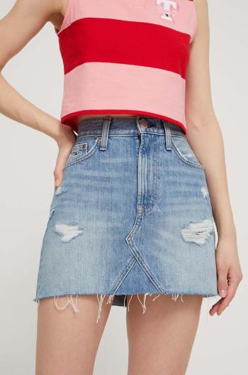 Džínová sukně Tommy Jeans mini, pouzdrová, DW0DW17675