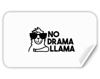 Samolepky obdelník - 5 kusů No drama llama