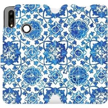 Flipové pouzdro na mobil Huawei P Smart 2019 - ME05P Modré dlaždice s květy (5903226714537)