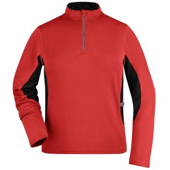 James & Nicholson Dámské sportovní tričko s dlouhým rukávem JN317 - Červená / černá | M