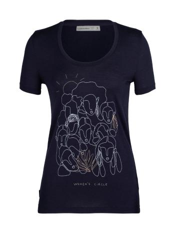 dámské merino triko krátký rukáv ICEBREAKER Wmns Tech Lite II SS Scoop Tee Wmns Circle, Midnight Navy (vzorek) velikost: S