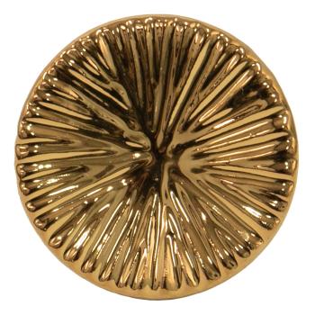 Zlatá kulatá keramická úchytka s rýhovaným zdobením Ratiel - Ø 4*3 cm 65069