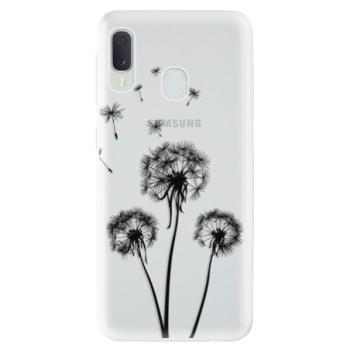 Odolné silikonové pouzdro iSaprio - Three Dandelions - black - Samsung Galaxy A20e