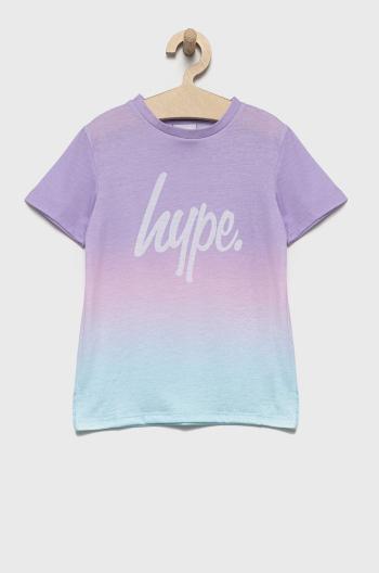 Dětské bavlněné tričko Hype růžová barva