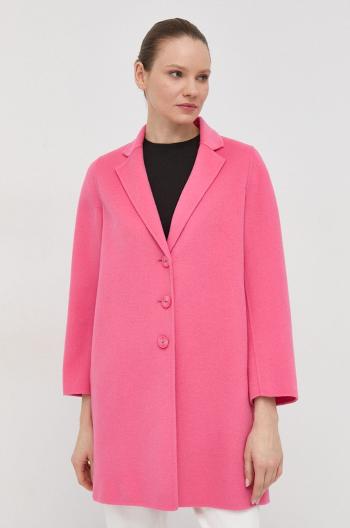 Vlněný kabát Marella růžová barva, přechodný