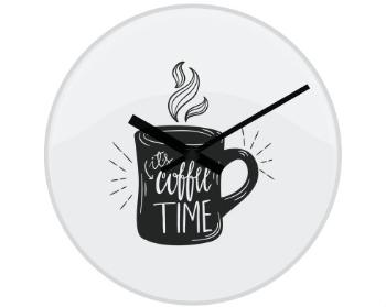 Hodiny skleněné Coffee time