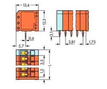 Pružinová svorkovnice WAGO 739-339/100-000, 1.50 mm², Pólů 9, 120 ks