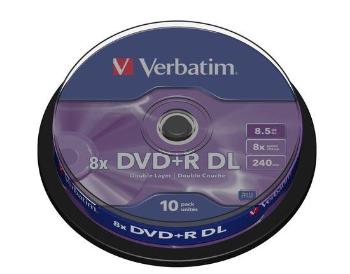 DVD+R DL, 8,5GB, 8x, Verbatim, Double Layer, 10-cake, bal. 10 ks, 43666