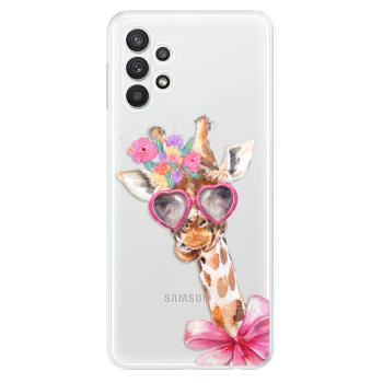 Odolné silikonové pouzdro iSaprio - Lady Giraffe - Samsung Galaxy A32