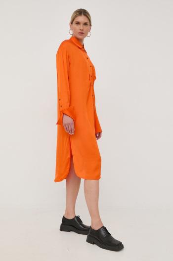 Šaty Birgitte Herskind oranžová barva, midi, oversize