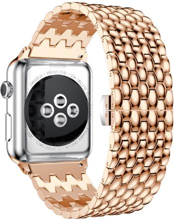 4wrist Ocelový tah s dračím vzorem pro Apple Watch 38/40/41 mm - Rose Gold