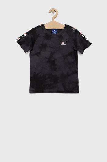 Dětské bavlněné tričko Champion 404277 šedá barva