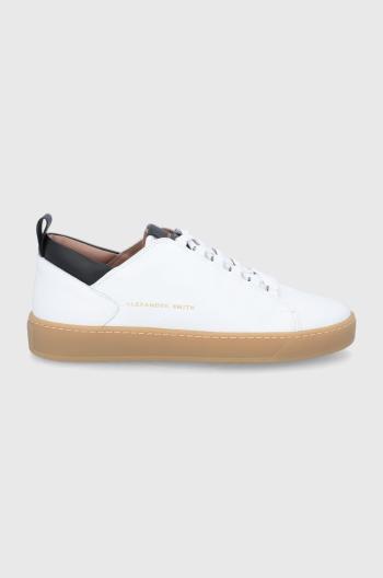 Kožené boty Alexander Smith Oxford bílá barva