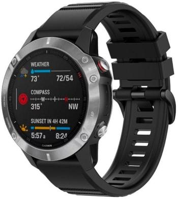 FIXED Silikonový řemínek Silicone Strap pro Garmin QuickFit 26mm, černý, FIXSST-QF26MM-BK