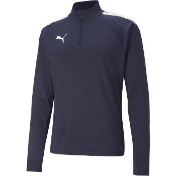 Puma TEAMLIGA 1/4 ZIP TOP Pánská fotbalová mikina, tmavě modrá, velikost