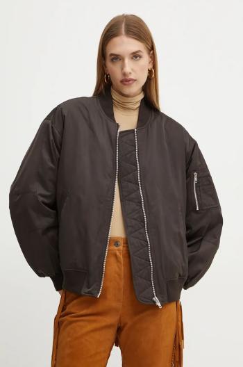 Bomber bunda Ivy Oak hnědá barva, přechodná, oversize, IO119104