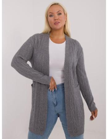 Dámský svetr plus size s viskózou tmavě šedý 